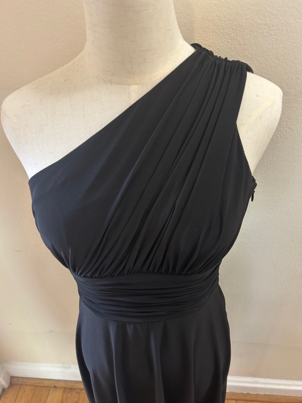 Evan Picone One-Shoulder Black Cocktail Dress 🌹 - Picture 3 of 10